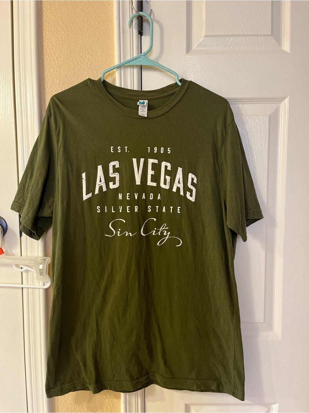 Unisex Olive Green Las Vegas Sin City Graphic Tee